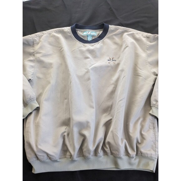 Big Dogs Golf Windbreaker Size Medium Tan Long Sleeves Pockets Lined *Flaw - Picture 5 of 10